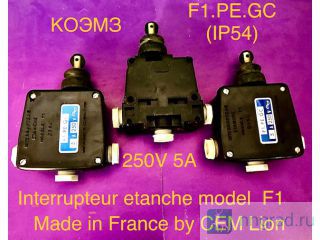 Interrupteur etanche modele F1 (IP 54)  